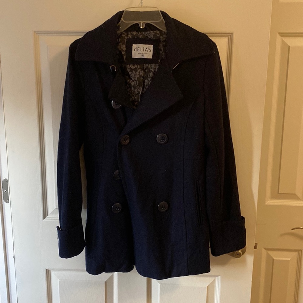 Navy Delia’s pea coat